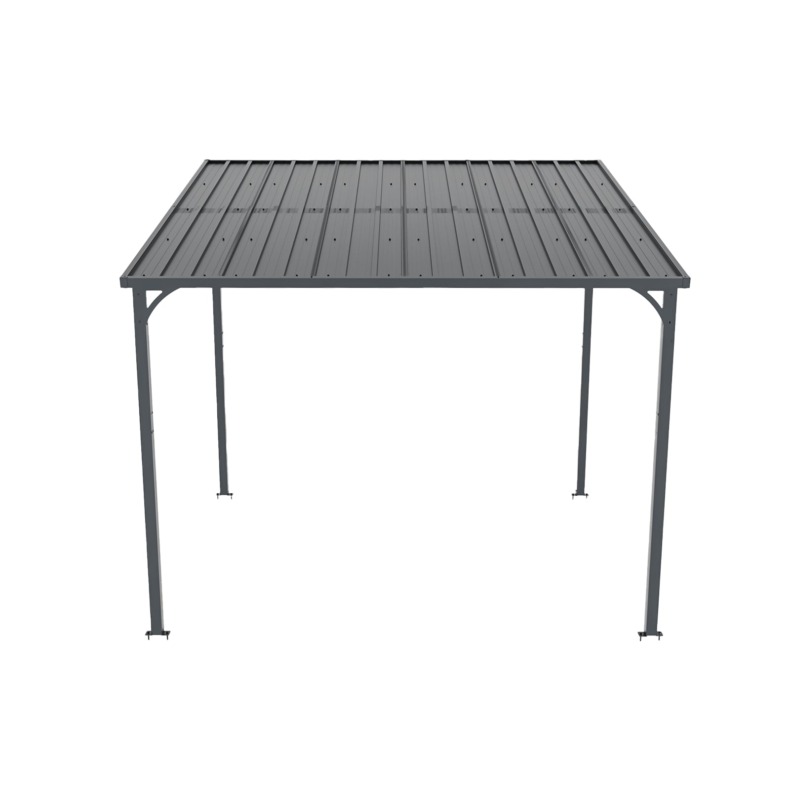Outdoor Pergola 8' x 10' Metal Inclined Roof Pergolas Waterproof Wall-mounted iron sheet shed Gazebo for Patio,Garden,Yard image 8