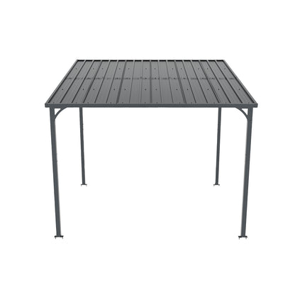 Outdoor Pergola 8' x 10' Metal Inclined Roof Pergolas Waterproof Wall-mounted iron sheet shed Gazebo for Patio,Garden,Yard image 8