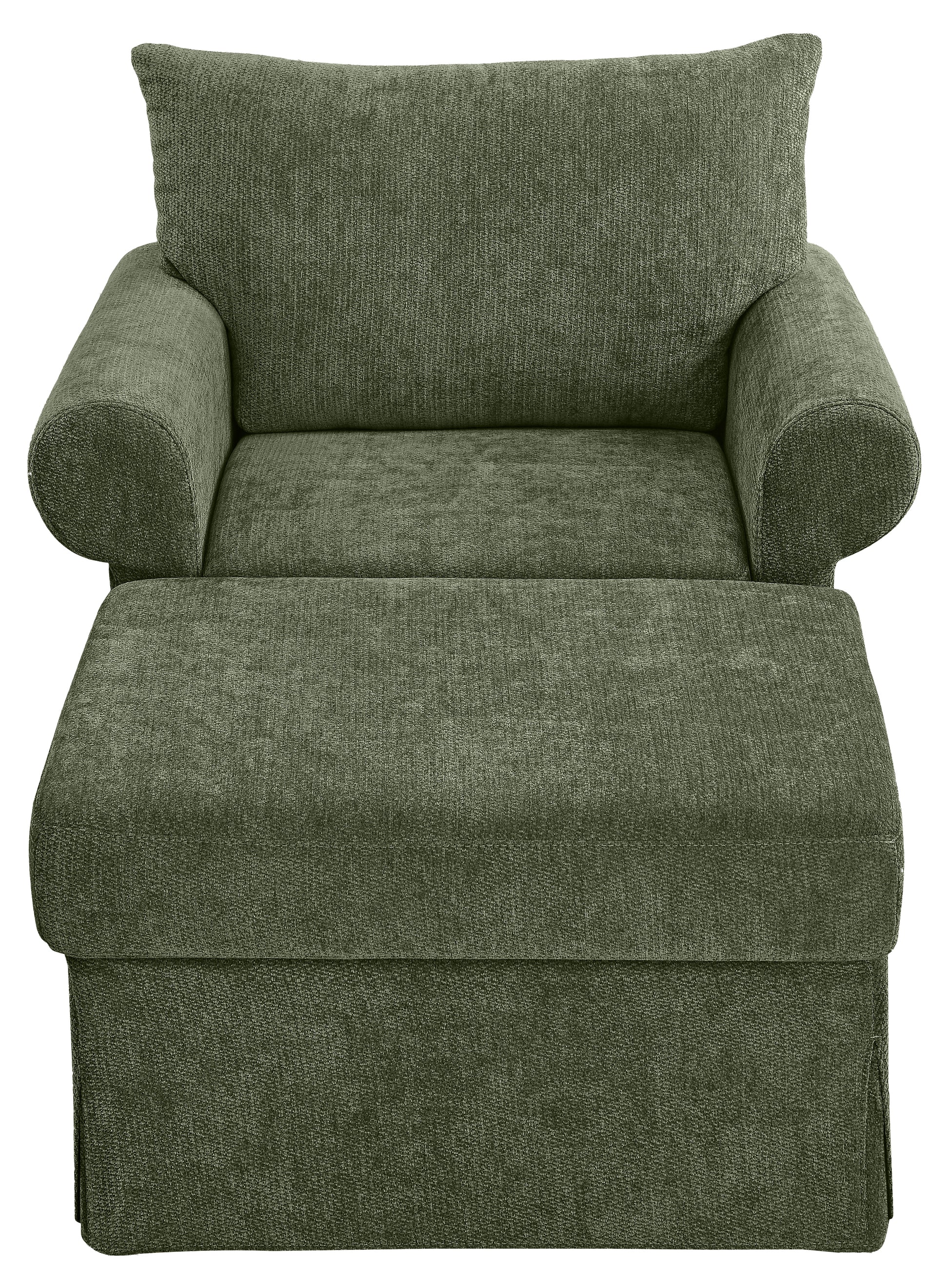37.5" Accent Chair with Ottoman, Plush Chenille Upholstered Armchair, Stylish Single Sofa Chair for Living Room, Bedroom, Apartment image 12