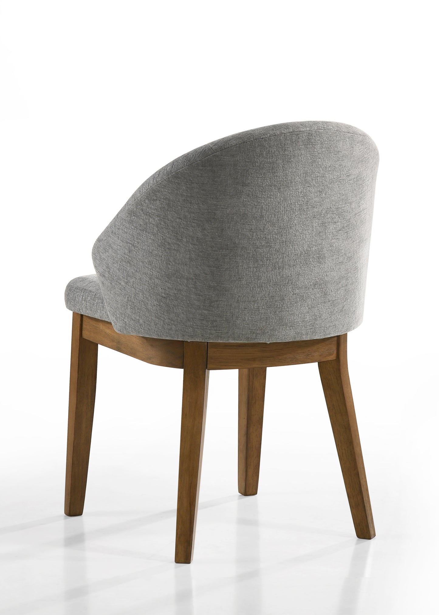 Andreo 5-Piece Round Dining Set with 47-inch Walnut Finish Table and 4 Light Gray Fabric Chairs, Mid-Century Modern Dining Table Set for 4 image 10