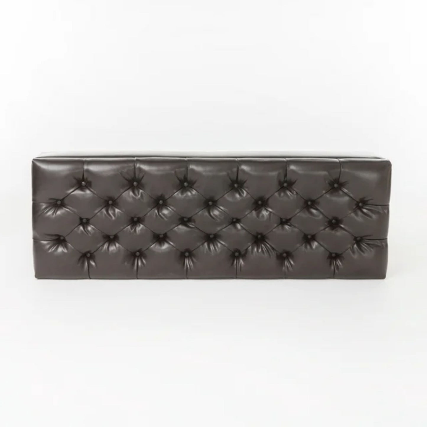 Ottoman Bench with Storage, Dark Brown PU Surface, Rubber Wood Legs, 300 lbs Capacity image 7