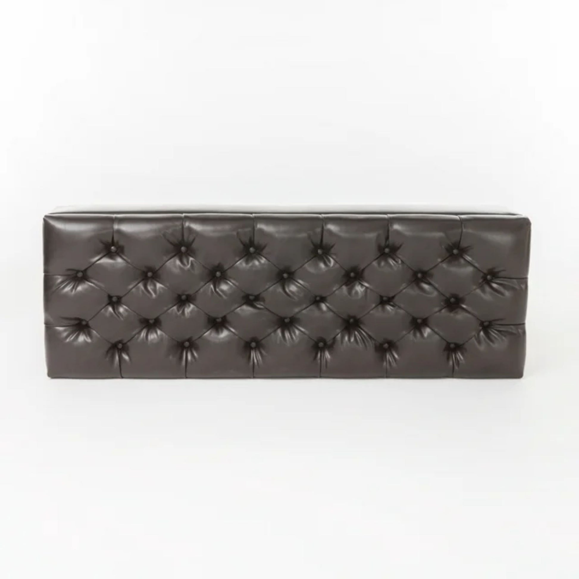 Ottoman Bench with Storage, Dark Brown PU Surface, Rubber Wood Legs, 300 lbs Capacity image 7