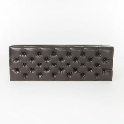 Ottoman Bench with Storage, Dark Brown PU Surface, Rubber Wood Legs, 300 lbs Capacity image 7