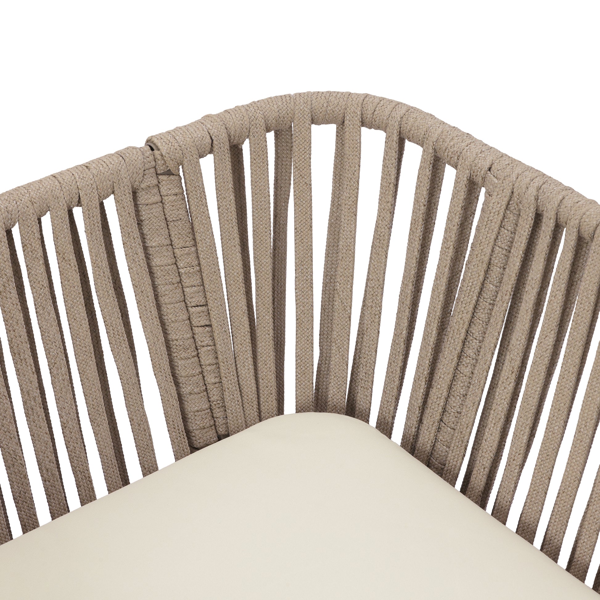 Acacia Wood Outdoor Corner Chair with Rope Back & Weather-Resistant Cushion image 9
