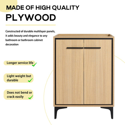 24''(23 7/16'') Bathroom Vanity without Top Sink, Modern Bathroom Storage Cabinet with 2 Soft Closing Doors, Single Sink image 8