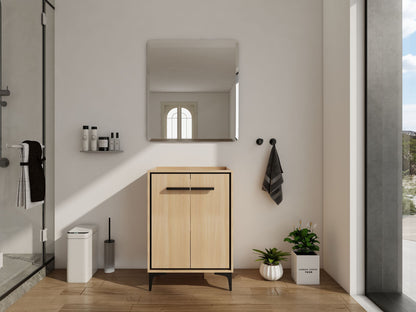 24''(23 7/16'') Bathroom Vanity without Top Sink, Modern Bathroom Storage Cabinet with 2 Soft Closing Doors, Single Sink image 2