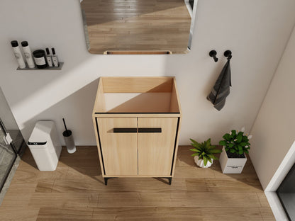 24''(23 7/16'') Bathroom Vanity without Top Sink, Modern Bathroom Storage Cabinet with 2 Soft Closing Doors, Single Sink image 7