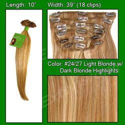#24/27 Light Blonde w/ Dark Blonde Highlights - 10 inch image 1