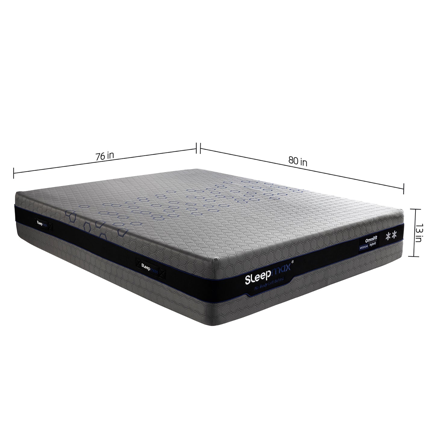 Sleepmax OmniFit 13" King Medium Cooling Hybrid Mattress with Gel, Bamboo, Charcol, Green Tea & Copper Infused Foam image 2