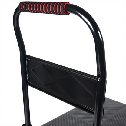 28-3/4" Long x 18-3/4" Wide Platform Truck, Foldable Handcart with 4'' TPR 360-Degree Silent Wheels, 330lbs Heavy-Duty Push Dolly Cart, 4 Steel Load-Bearing Beams for Warehouse Garage Home Use image 12