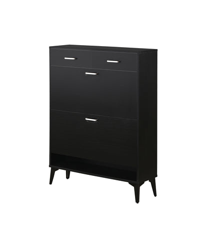 Large size Shoe Cabinet,Free Standing Tipping Bucket Shoe Rack Organizer with 2 Flip Drawers&2 Drawer,Modern Tipping Bucket for Entryway,Hallway,Bedroom-black image 10