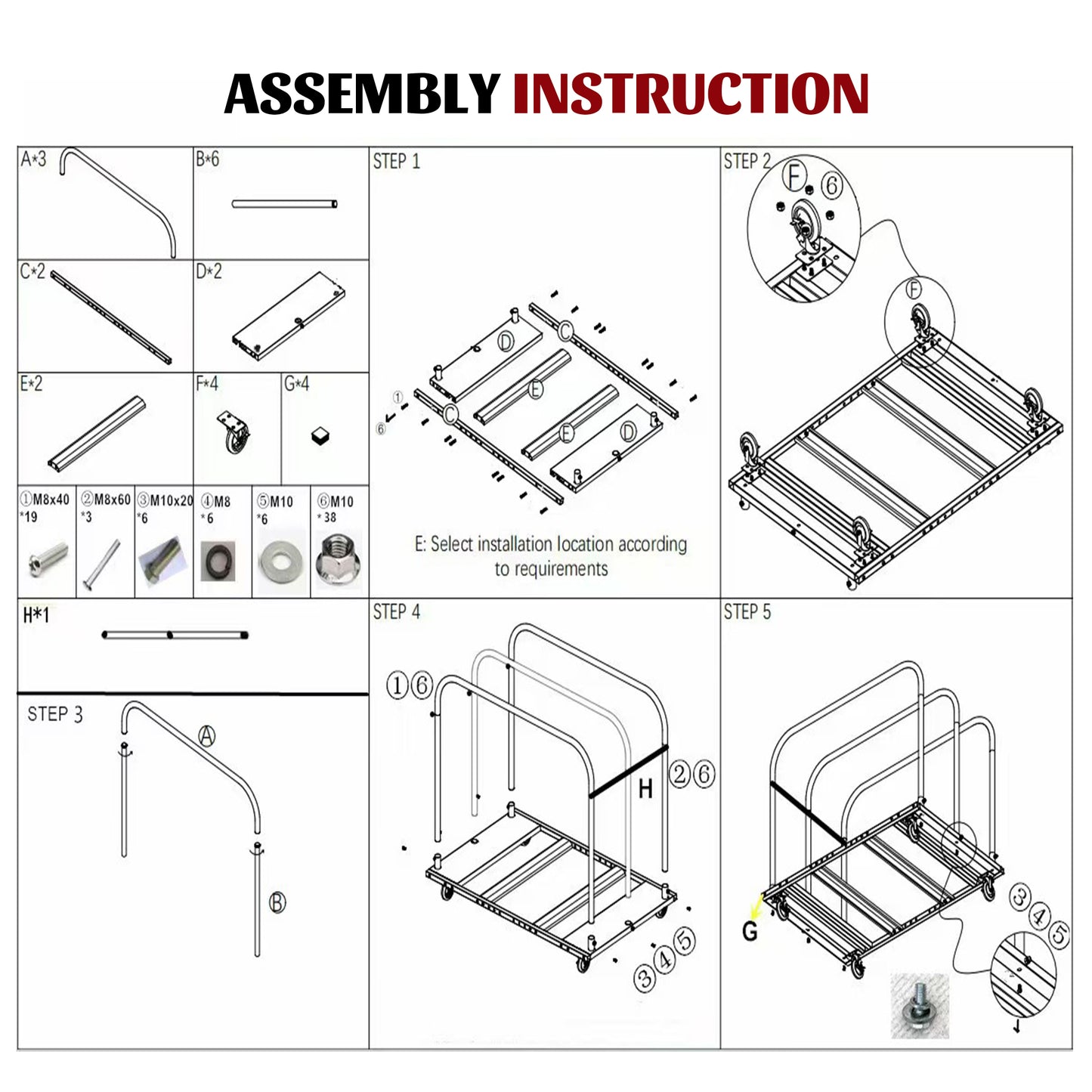 2000LBS Heavy Duty 2-in-1 Table Dolly, Adjustable Furniture Mover Cart with Multi-Slot & Flatbed Modes, 360° Swivel PU Wheels, Dual Brakes – For Drywall, Plywood, Equipment image 6