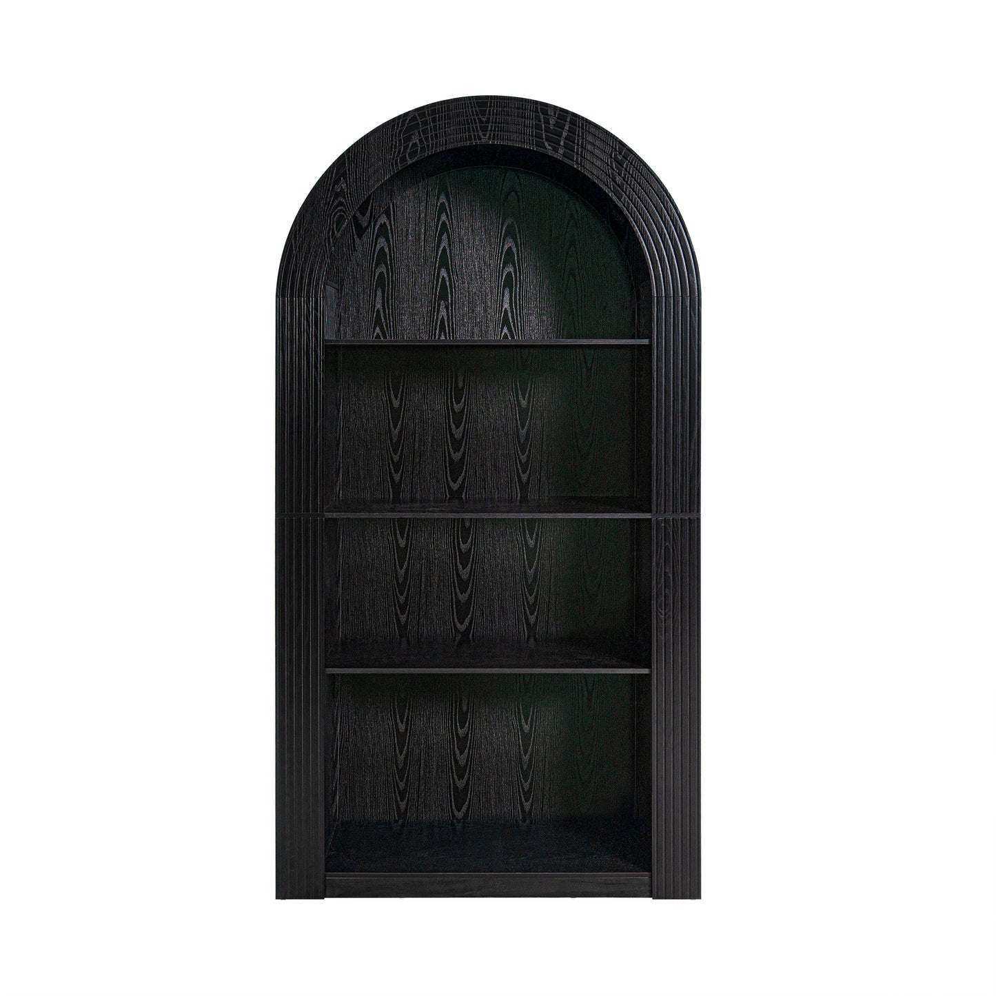 78.74" Tall Arched Bookcase, Mid Century Modern 4-Tier Arched Storage Bookcase with Open Display Storage Shelf for Dining Room, Living Room,Bedroom (Black) image 5