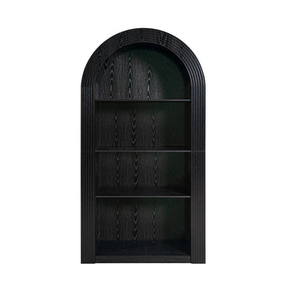 78.74" Tall Arched Bookcase, Mid Century Modern 4-Tier Arched Storage Bookcase with Open Display Storage Shelf for Dining Room, Living Room,Bedroom (Black) image 5