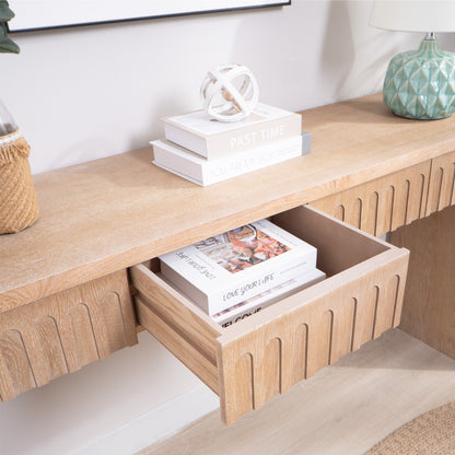 Modern Console Table with 4 Drawers – 59.2" Entryway Table in Natural Wood Finish image 8