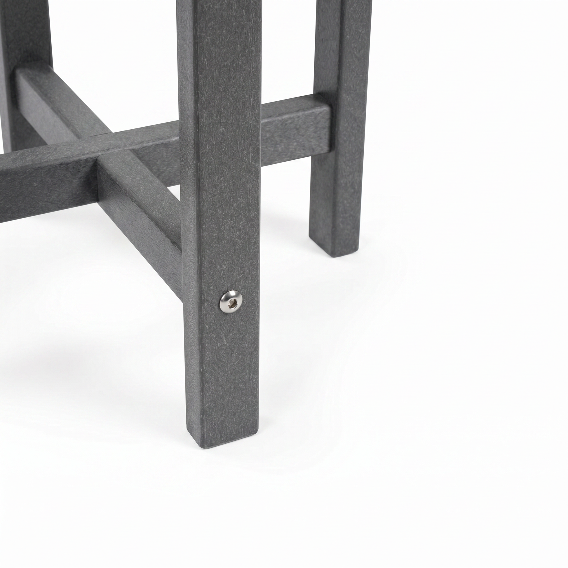 Gray HDPE Round Outdoor Side Table, 18 in. Dia. x 17 in. H, Small All-Weather Patio End Table, 1 Piece image 9