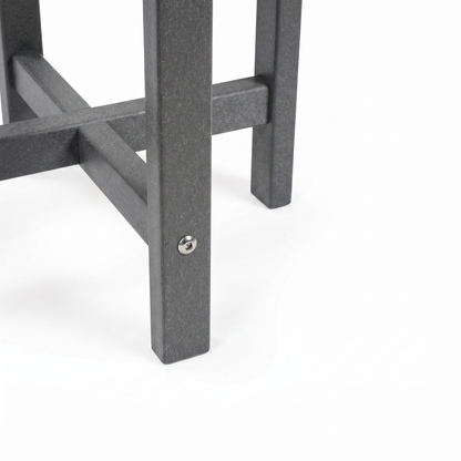 Gray HDPE Round Outdoor Side Table, 18 in. Dia. x 17 in. H, Small All-Weather Patio End Table, 1 Piece image 9
