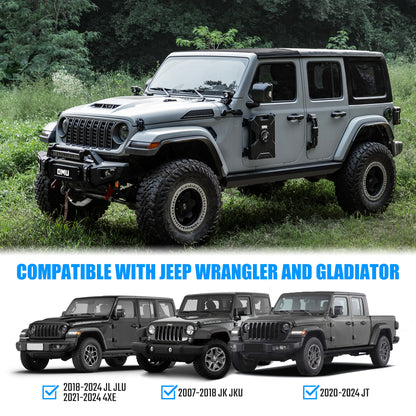 OMU 2.64 Gallon/10L Door Hinge Gasoline Container and Mount Set Compatible with 2007-2026 Jeep wrangler JK JL JT, Gasoline Pack Mount Backing Plate with Snapin Spout Backup Petrol Water Storage Can image 4
