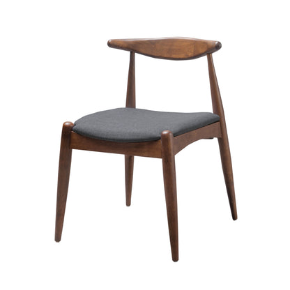 [Video] 5-Piece Dining Set 1 Table 4 Chairs, Rubberwood Frame, Faux Wood Tabletop, Retro - Elegant for Kitchen & Family Dining, Walnut+Charcoal (same sku: N759S002001F) image 9
