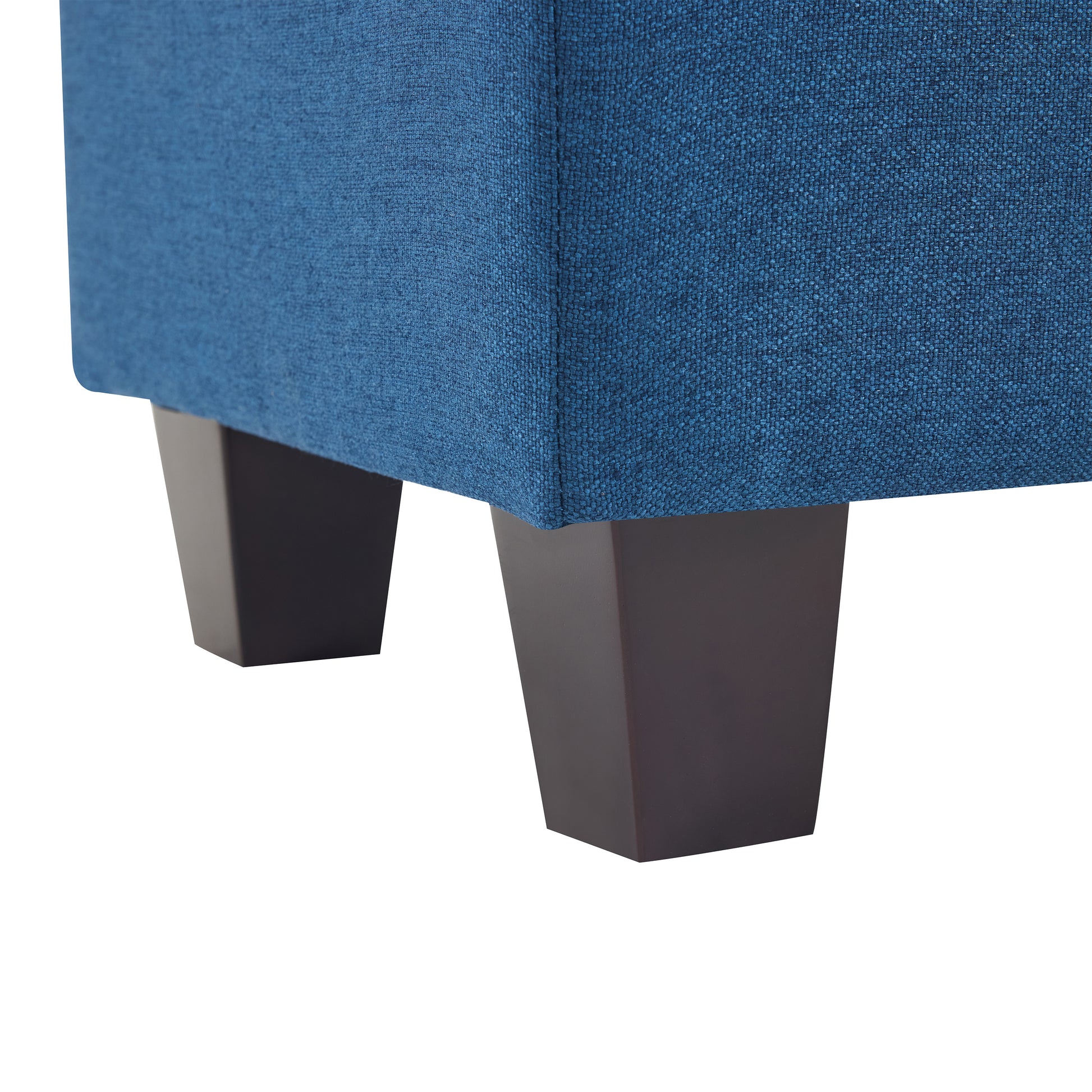 Upholstered Ottoman, Navy Blue image 6