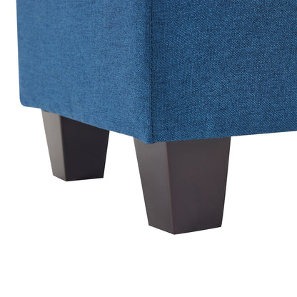 Upholstered Ottoman, Navy Blue image 6
