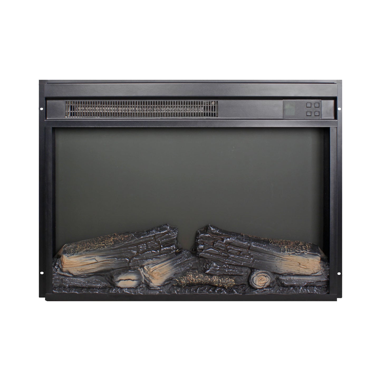 23 inch electric fireplace insert, ultra thin heater with log set & realistic flame, remote control with timer, overheating protection image 6