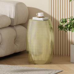 Stylish Round Metal Hollow Side Table for Modern Decor