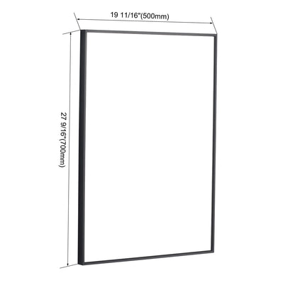 20'' Black Aluminum Frame Bathroom Mirror,Rectangular Wall Mounted Mirror image 8