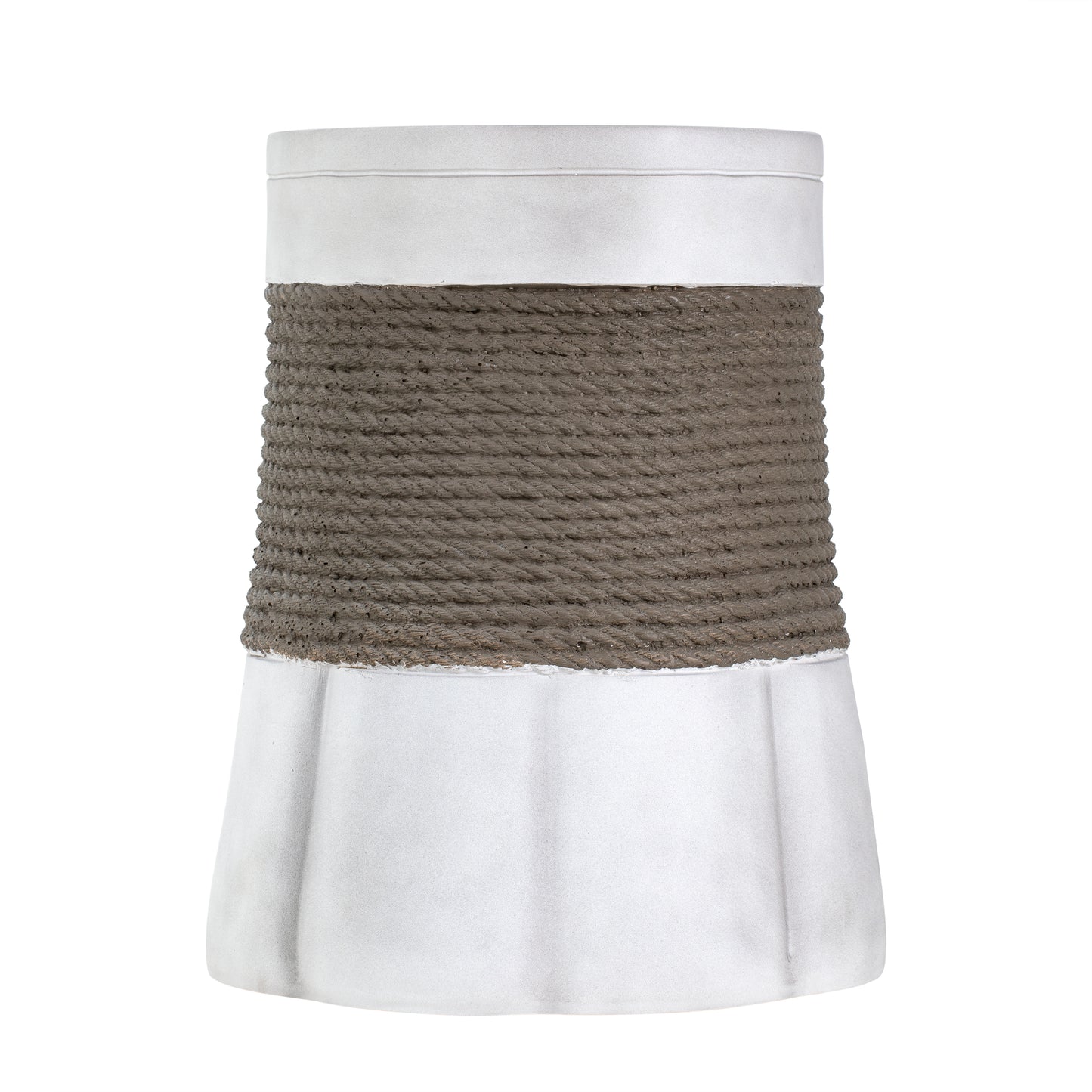 Outdoor Light Gray & Brown Retro Woven Rope & Fan-Base MGO Side Table – End Table for Home, Office, Living Room & Outdoor image 9
