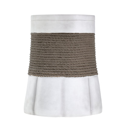 Outdoor Light Gray & Brown Retro Woven Rope & Fan-Base MGO Side Table – End Table for Home, Office, Living Room & Outdoor image 9