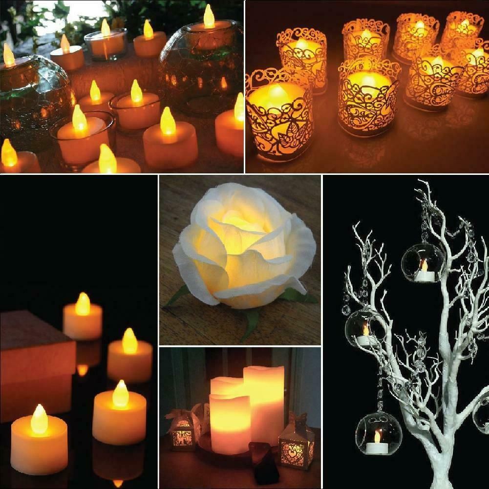24x LED Tea Lights Candles Battery Operated Flickering Flameless Realistic Tealight image 1