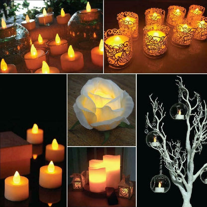 24x LED Tea Lights Candles Battery Operated Flickering Flameless Realistic Tealight image 1
