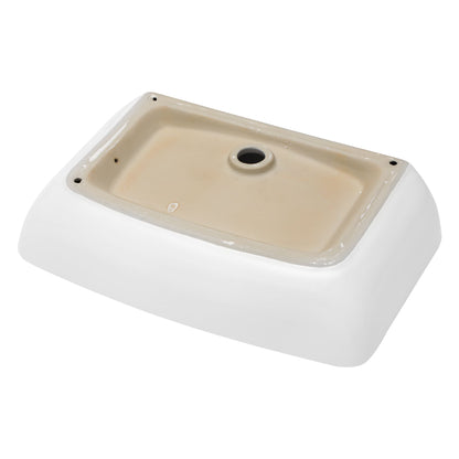 24"x15" White Ceramic Rectangular Vessel Bathroom Sink image 5