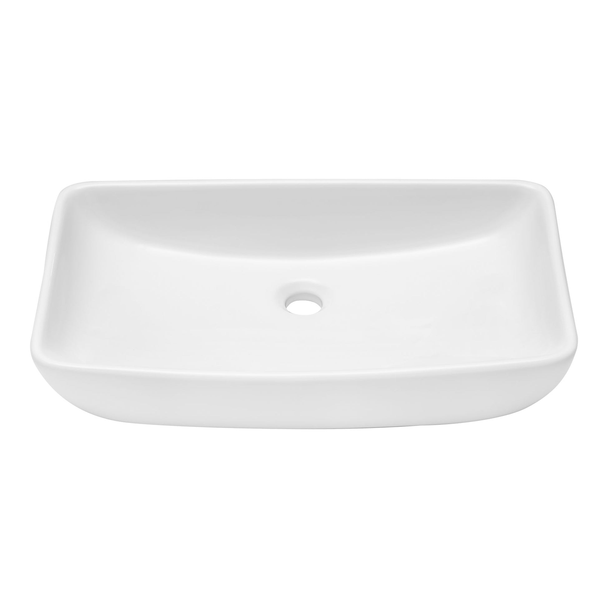 24"x15" White Ceramic Rectangular Vessel Bathroom Sink image 8