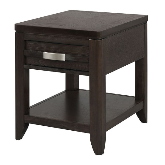 24x20x25 inch end table with drawer and shelf - front view