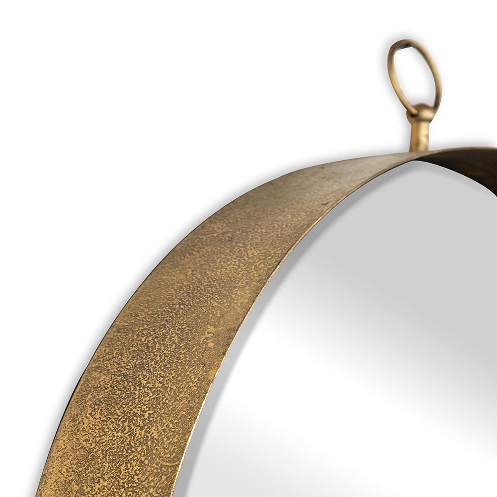 24"x28" Gold Round Mirror, Circle Mirror with Iron Frame for Living Room Bedroom Vanity Entryway Hallway image 7