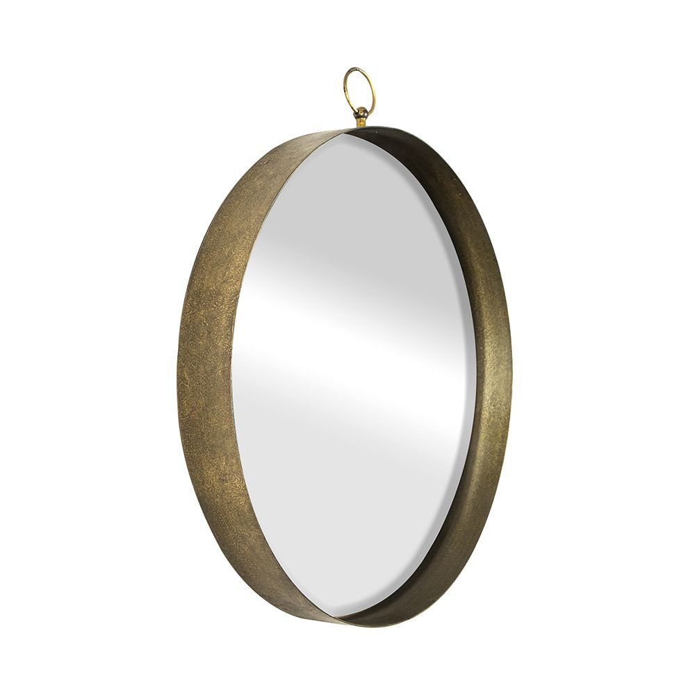 24"x28" Gold Round Mirror, Circle Mirror with Iron Frame for Living Room Bedroom Vanity Entryway Hallway image 2