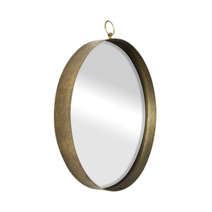 24"x28" Gold Round Mirror, Circle Mirror with Iron Frame for Living Room Bedroom Vanity Entryway Hallway image 2