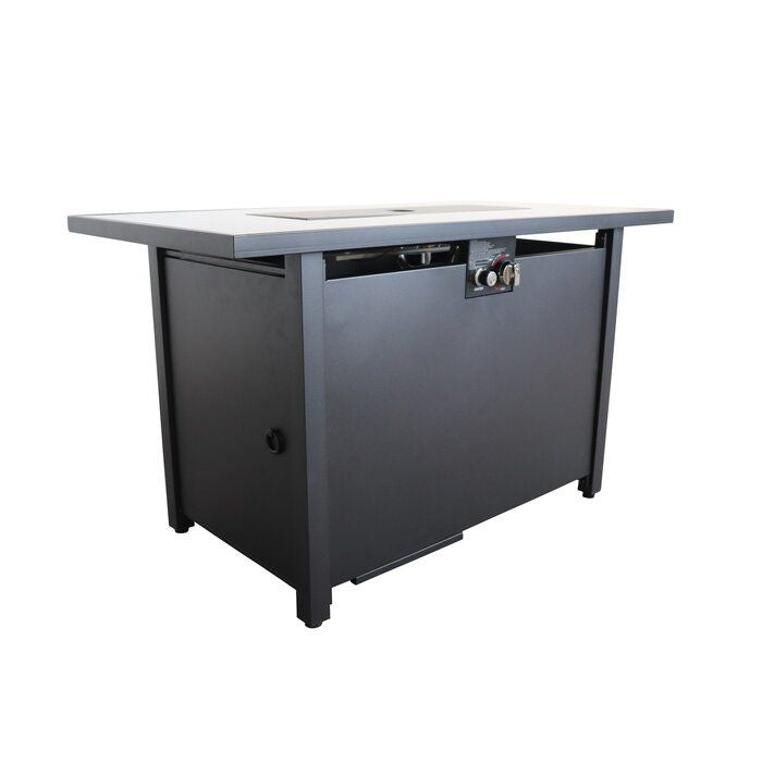 25'' H x 42'' W Steel Outdoor Fire Pit Table with Lid image 3