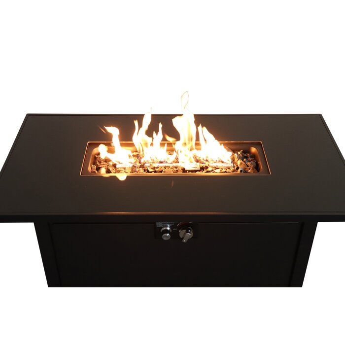 25'' H x 42'' W Steel Outdoor Fire Pit Table with Lid image 10