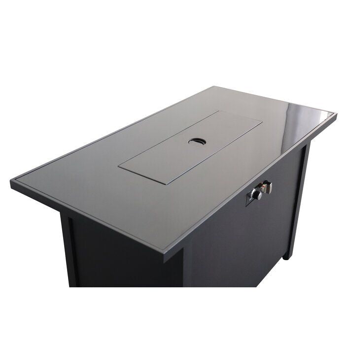 25'' H x 42'' W Steel Outdoor Fire Pit Table with Lid image 7