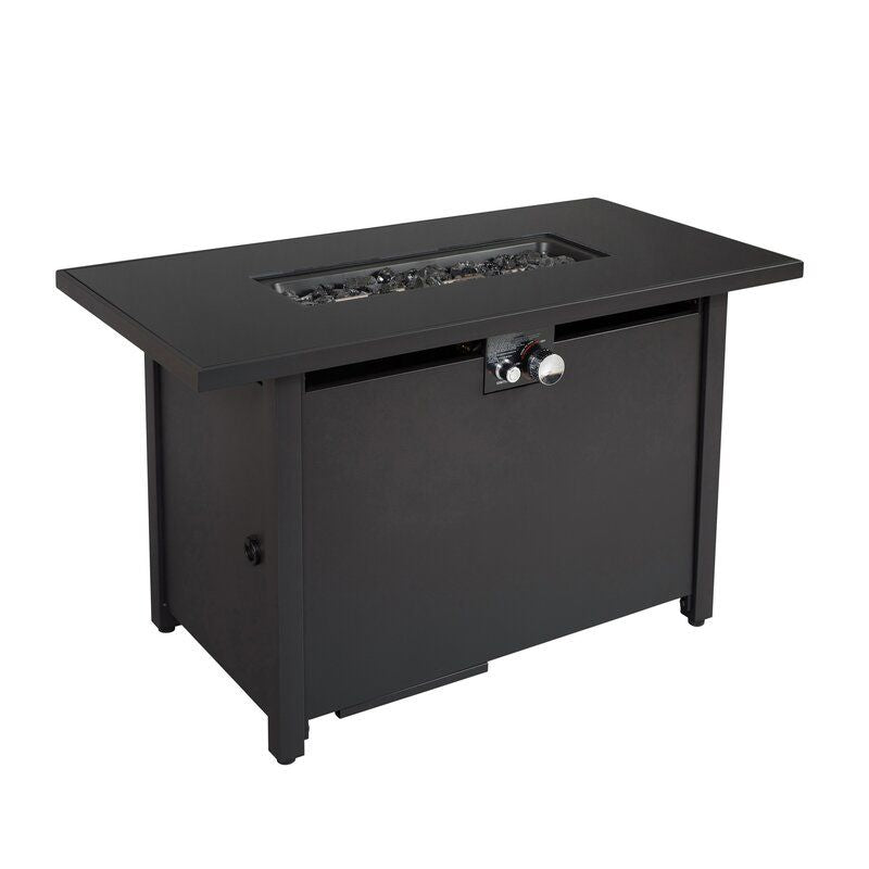 25'' H x 42'' W Steel Outdoor Fire Pit Table with Lid image 1