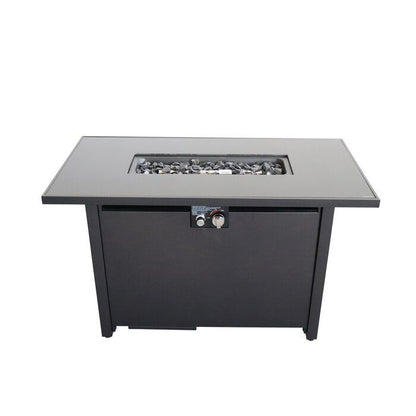 25'' H x 42'' W Steel Outdoor Fire Pit Table with Lid image 2