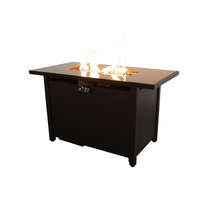 25'' H x 42'' W Steel Outdoor Fire Pit Table with Lid image 8