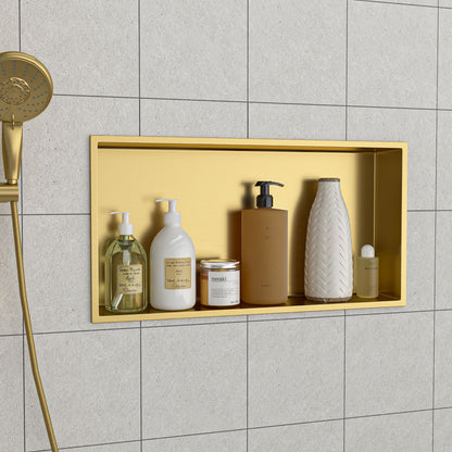25" x 13" Stainless Steel Shower Niche, Gold image 3
