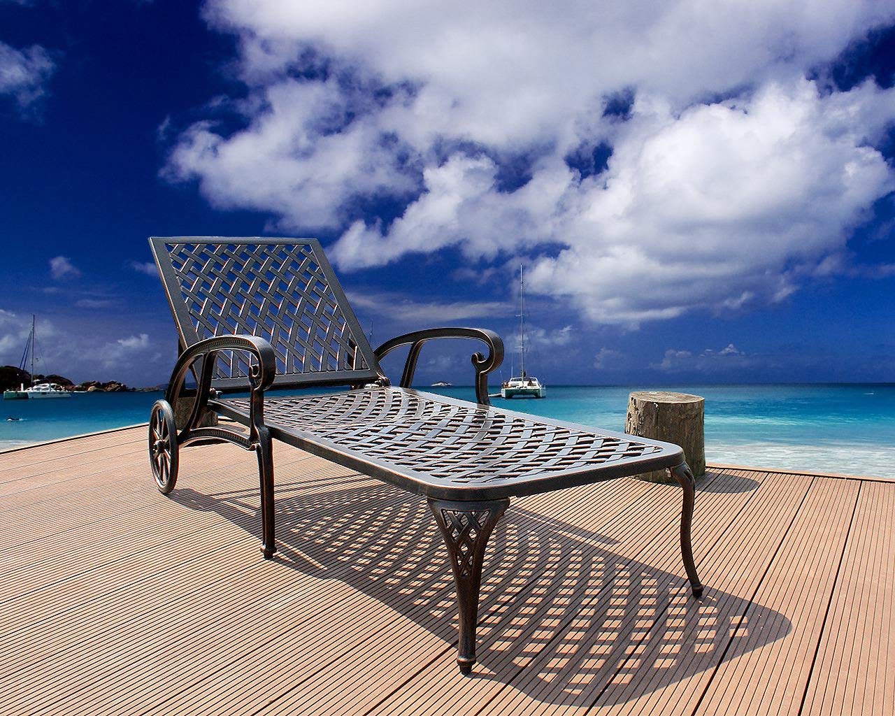Aluminium Cast lounge chair 1pcs brown image 1