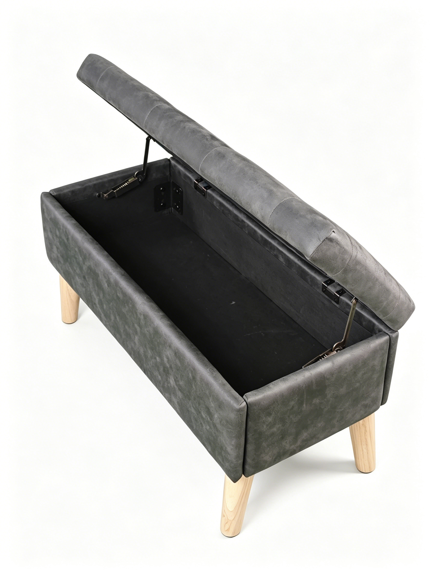 32" Wide Storage Ottoman Bench with Built-in Tray, Square Storage Ottoman for Extra Storage, Upholstered Footrest and End of Bed Bench, Perfect for Living Room, Bedroom, Sitting, Relaxing, Modern Stit image 9