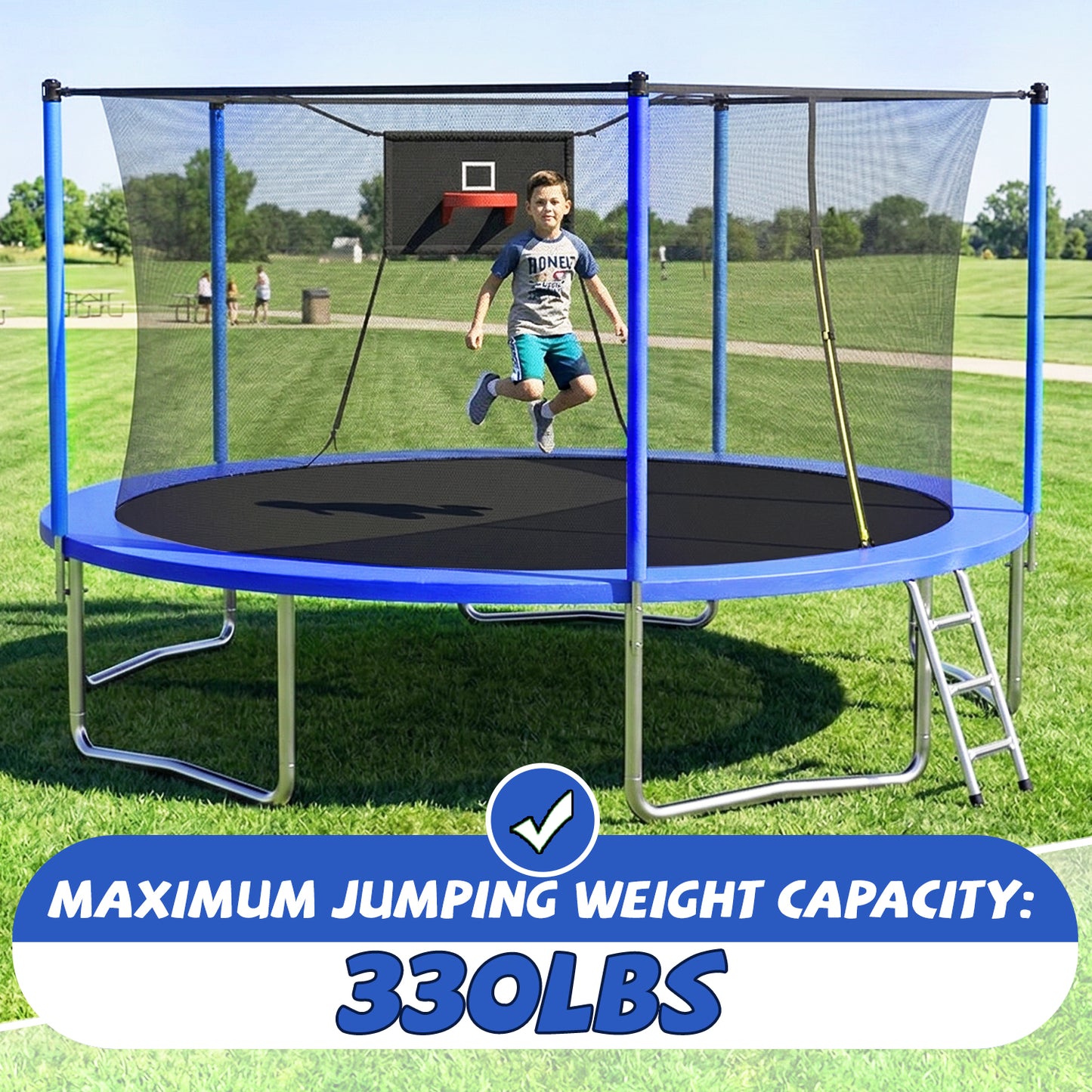 14FT Trampoline,Sports Fitness Trampolines with Enclosure Net, Recreational Trampolines for Outdoor Indoor image 8
