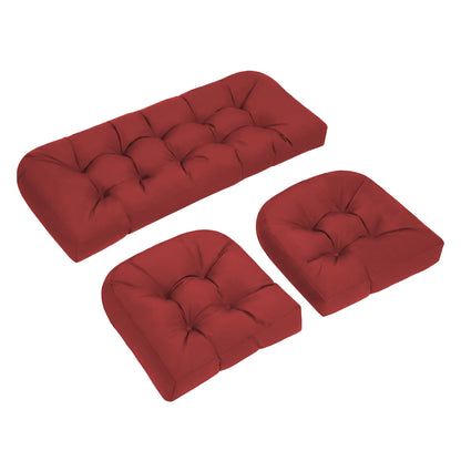 Wicker Chair Cushions Set of 3. Anti-Slip/Waterproof Patio Furniture Chair Cushions. Tufted Outdoor Furniture Cushions 4 Inch Extra Thick. image 2