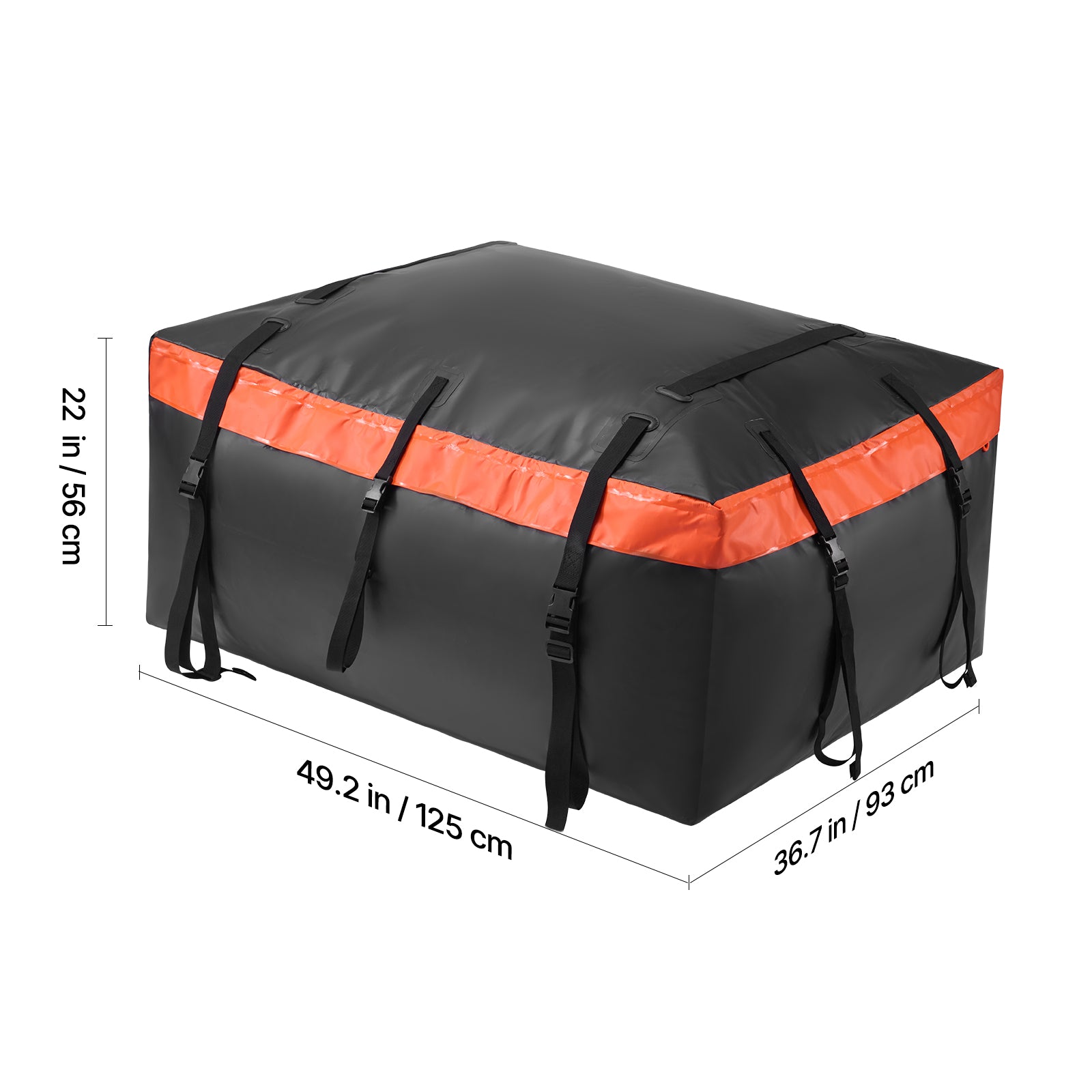 Car Rooftop Cargo Carrier Bag, 23 Cubic Feet Roof Cargo Carrier, Heavy Duty 840D PVC 100% Waterproof Car Roof Luggage Bag for All Vehicle with/without Rack- with Lock, Anti-Slip Mat, 6 Door Hook image 11